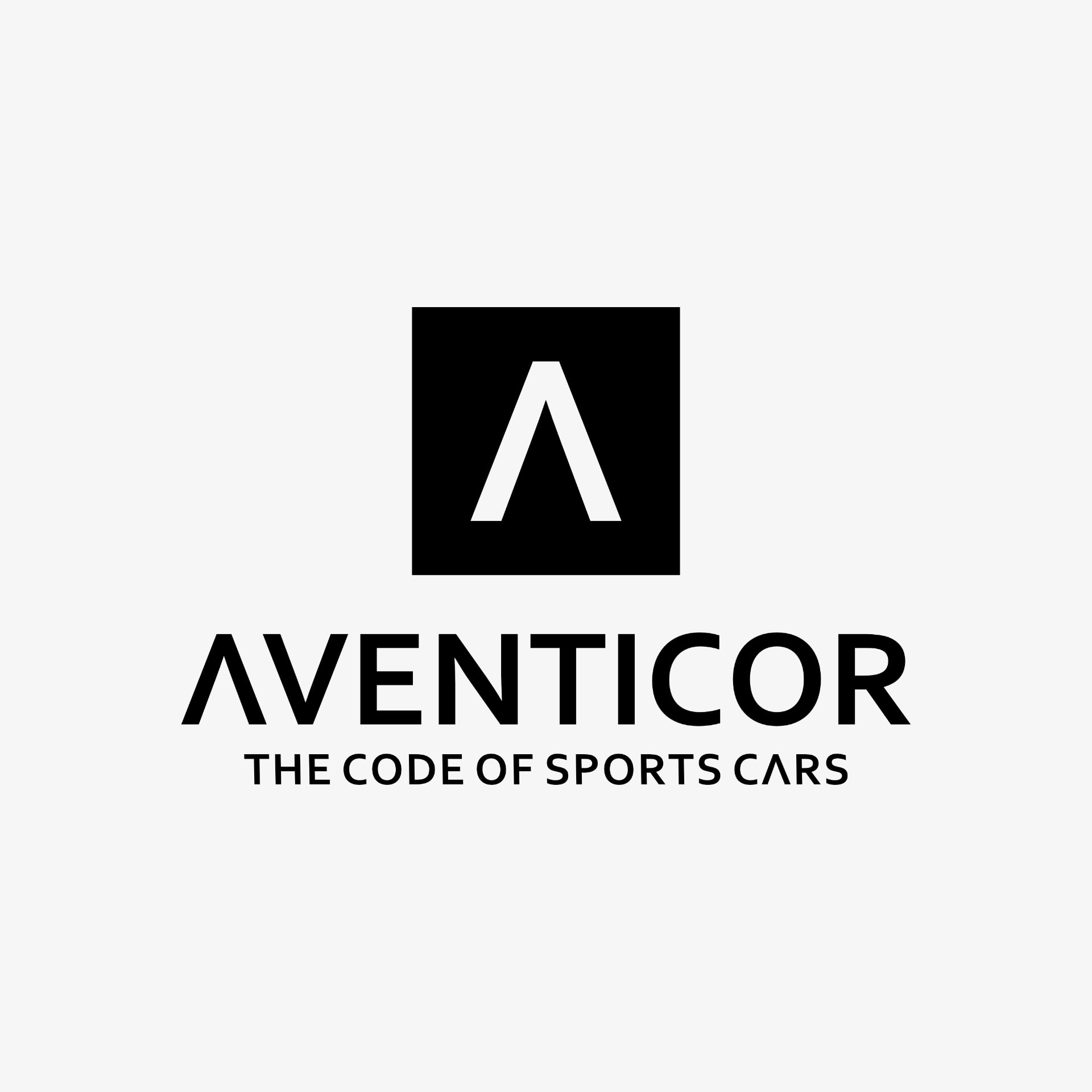 AVENTICOR Logo mit Slogan The Code of Sports Cars fuer Sportwagen-Marke