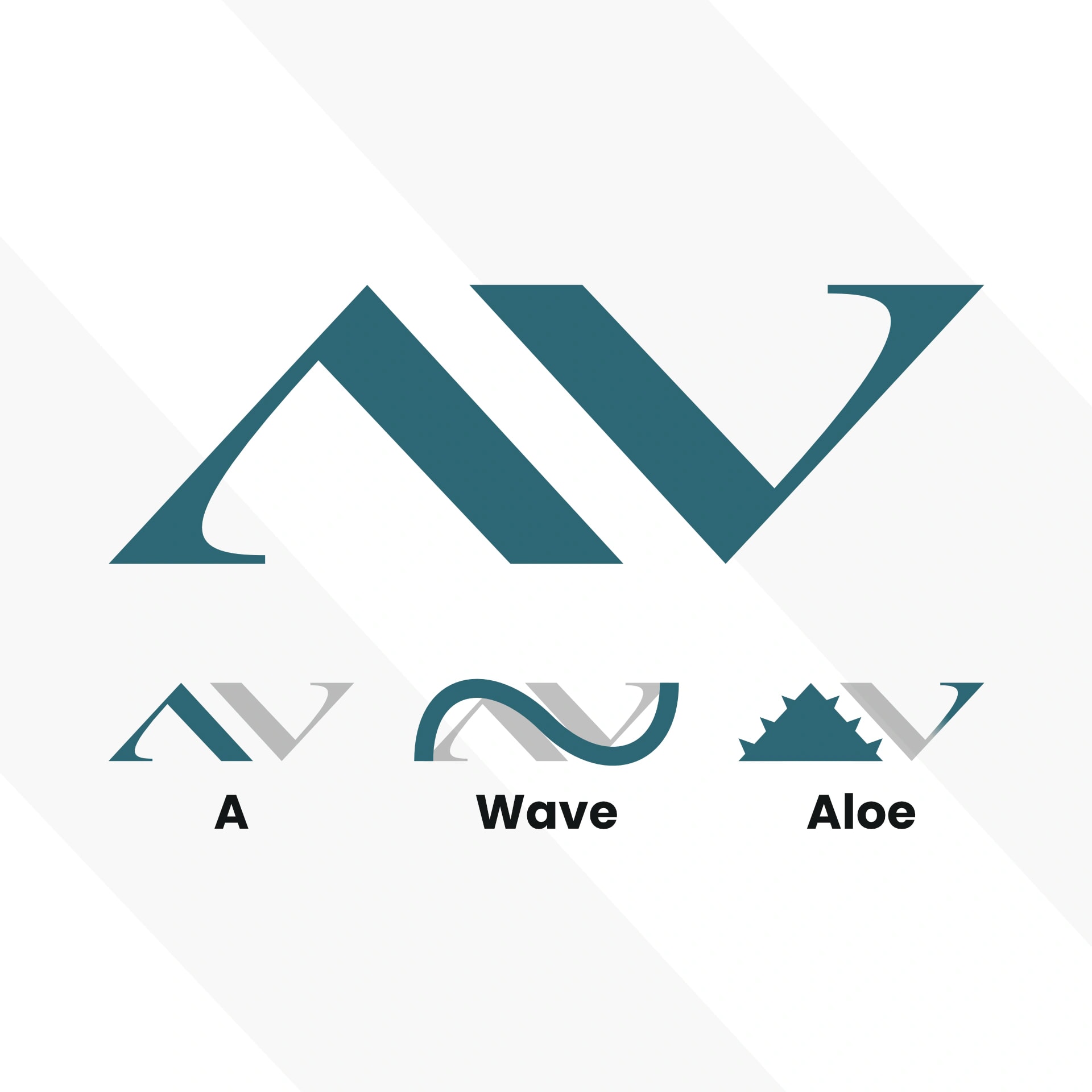 Logo-Konzept mit AV-Monogramm und drei Varianten fuer Markendesign einer Branding Agentur
